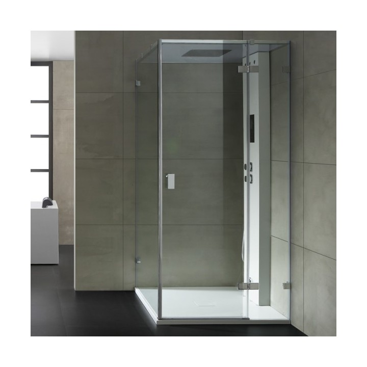 Parní box EAGO DZ108F15 bílá lesklá verze 90x90cm / levá bez vaničky