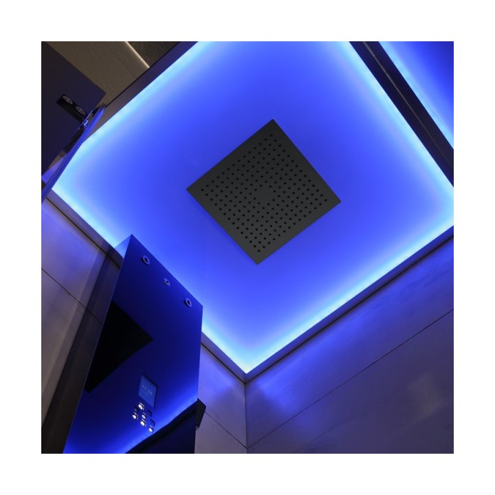 Parní box EAGO DZ108F15 černá / nerez verze 90x90cm / levá bez vaničky
