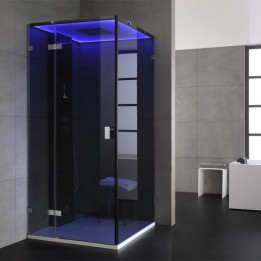 Parní box EAGO DZ108F15 stříbrná / nerez verze 90x90cm / levá bez vaničky