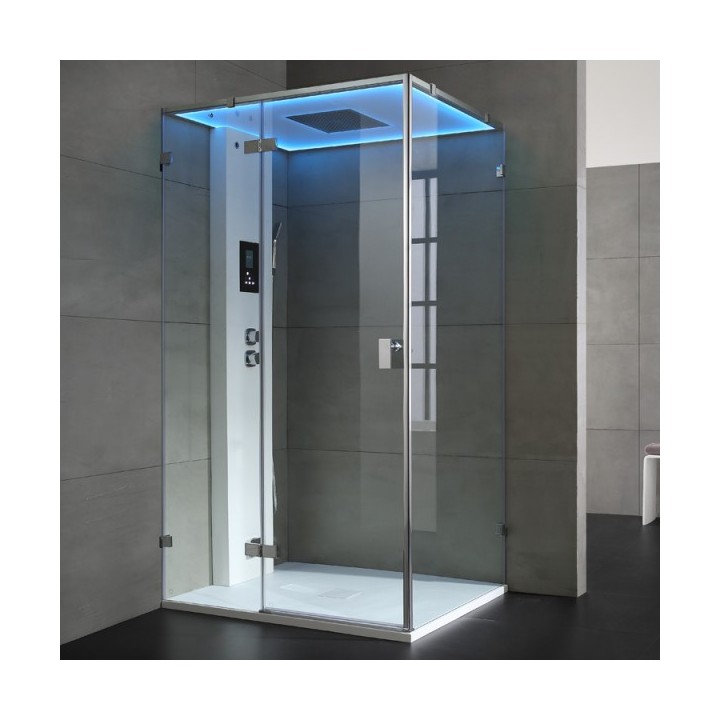 Parní box EAGO DZ107F15 bílá lesklá verze 120x90cm / levá bez vaničky