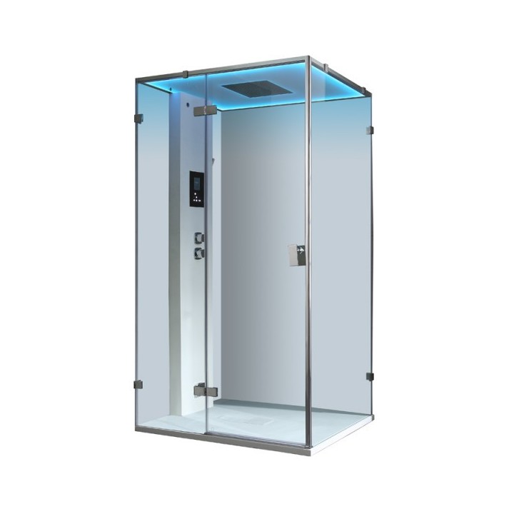 Parní box EAGO DZ107F15 bílá lesklá verze 120x90cm / levá bez vaničky
