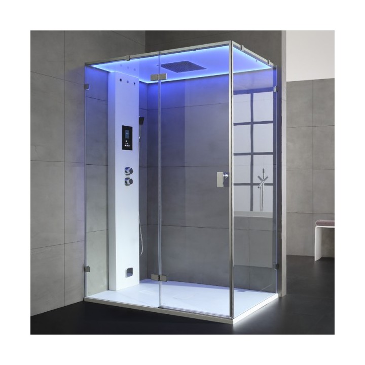 Parní box EAGO DZ111F15 bílá matná verze 150x90cm / levá bez vaničky