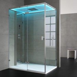Parní box EAGO DZ111F15 stříbrná / nerez verze 150x90cm / levá bez vaničky
