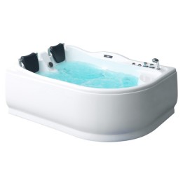 Hydromasážní vana AWT GE104E 170x130 pravá s dřevěným panelem