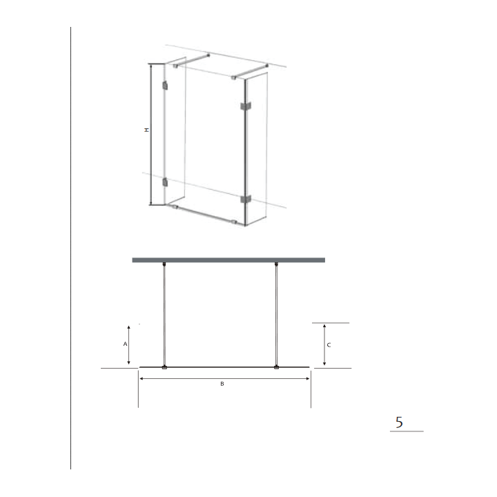 Sprchová zástěna WALK IN Wide MU100 30x98x30x195