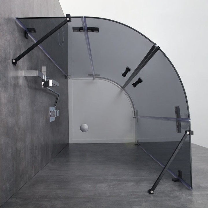 Sprchový kout LAR0901-B černý 90x90