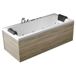 Hydromasážní vana AWT GE108-2E Levá 190x90 s dřevěným panelem