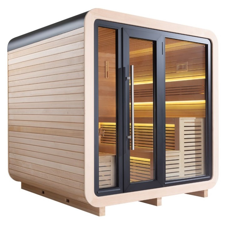 Venkovní sauna AWT THE CUBE X1 Hemlock 225x225 Eos Cubo 9kW
