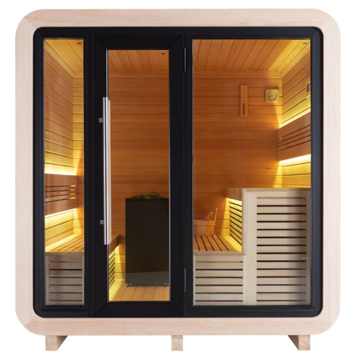 Venkovní sauna AWT THE CUBE X1 Hemlock 225x225 Eos Cubo 9kW