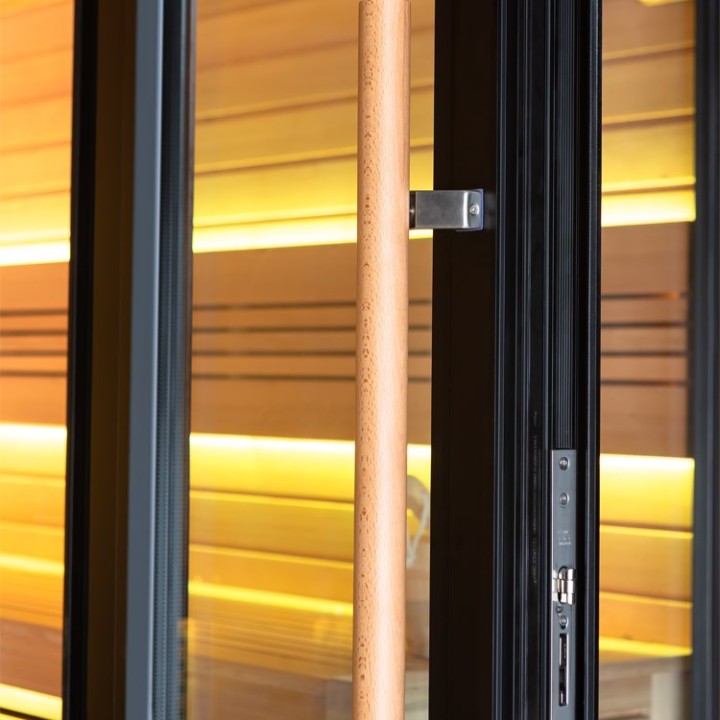 Venkovní sauna AWT THE CUBE X1 Hemlock 225x225 Eos BIO Cubo 9kW