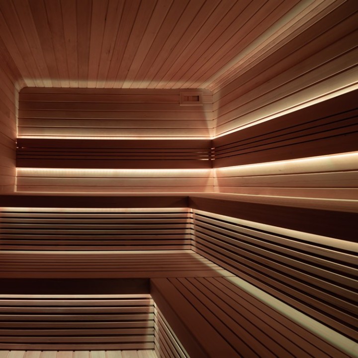 Venkovní sauna AWT THE CUBE X2 Hemlock 225x225 bez saunových kamen