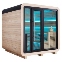 Venkovní sauna AWT THE CUBE X2 Hemlock 225x225 Eos BIO Cubo 9kW