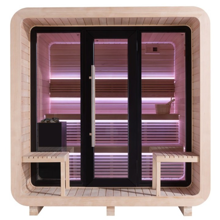 Venkovní sauna AWT THE CUBE X3 Hemlock 225x225 Eos Cubo 9kW