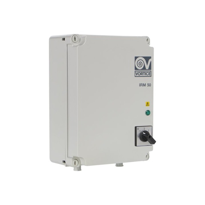 Vortice příslušenství IRM 50 – regulátor otáček pro 1fázové modely, 3stupňová (napěťová) regulace - 0/1/2/3, max. zátěž 4,8A 