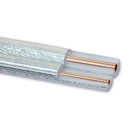 Montážní příslušenství – Izolované měděné potrubí F2815 – kotouč 20m, ALU izolace ANTI UV, DUO 6 x 1 mm (1/4") + 10 x 