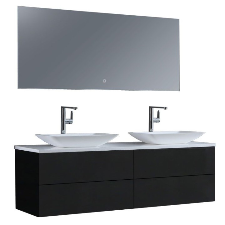 Koupelnový nábytek – set StoneArt Brugge BU-1601pro-1 tmavě šedý 160×50