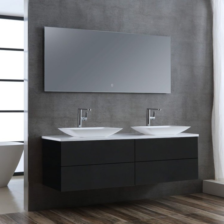 Koupelnový nábytek – set StoneArt Brugge BU-1601pro-1 tmavě šedý 160×50