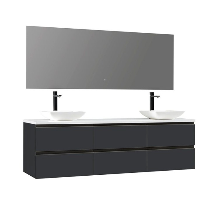 Koupelnový nábytek – set StoneArt Monte Carlo MC-1800pro-2 tmavě šedý 180×52