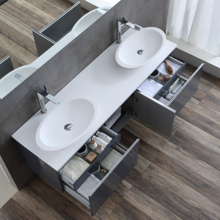 Koupelnová skříňka StoneArt Milano ME-1600pro-3 dubová tmavá 160×45