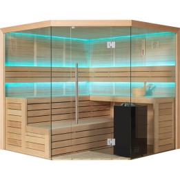 Finská sauna EAGO AWT E1611A hemlock 220×220 9 kW Virta