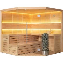 Finská sauna EAGO AWT E1611C hemlock 180×180 9 kW Cilindro