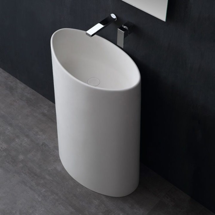 Volně stojící umyvadlo StoneArt LZ503 bílé 60×37 matné
