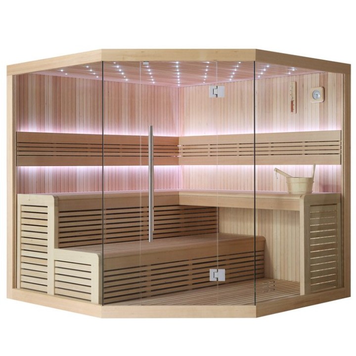 Finská sauna EAGO AWT E1111A hemlock 220×220 bez kamen