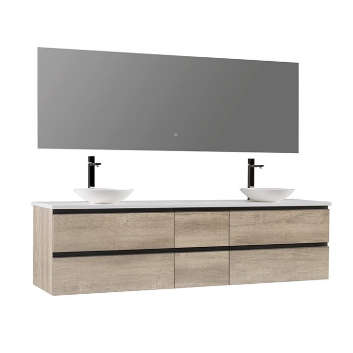 Koupelnový nábytek – set StoneArt Monte Carlo MC-2000pro-4 dubový světlý 200×52