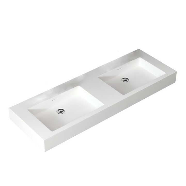 Umyvadlo StoneArt LP4514-0 z minerálního kamene bílé 140×48 lesklé