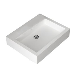 Umyvadlo StoneArt LP4506-0 z minerálního kamene bílé 60×48 lesklé