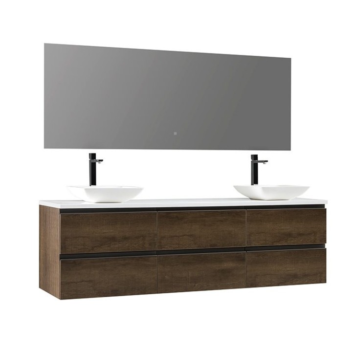 Koupelnový nábytek – set StoneArt Monte Carlo MC-1800pro-2 dubový tmavý 180×52