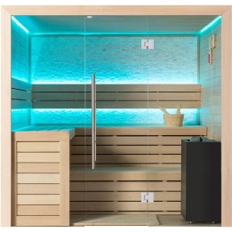 Finská sauna EAGO AWT B1602A hemlock 220×200 9 kW EOS Bi-O Cubo