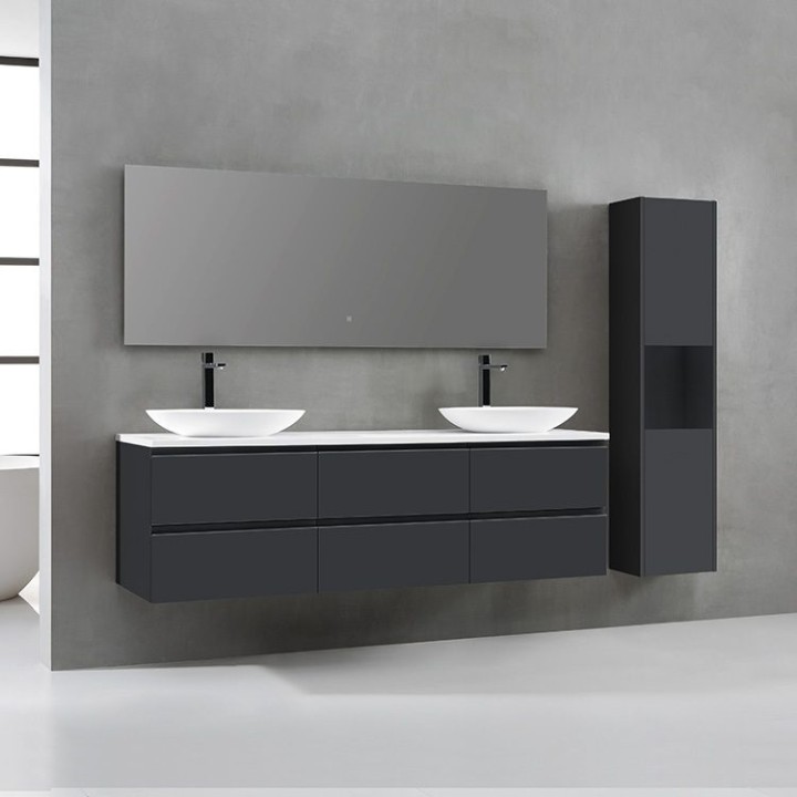Koupelnový nábytek – set StoneArt Monte Carlo MC-1800pro-3 tmavě šedý 180×52