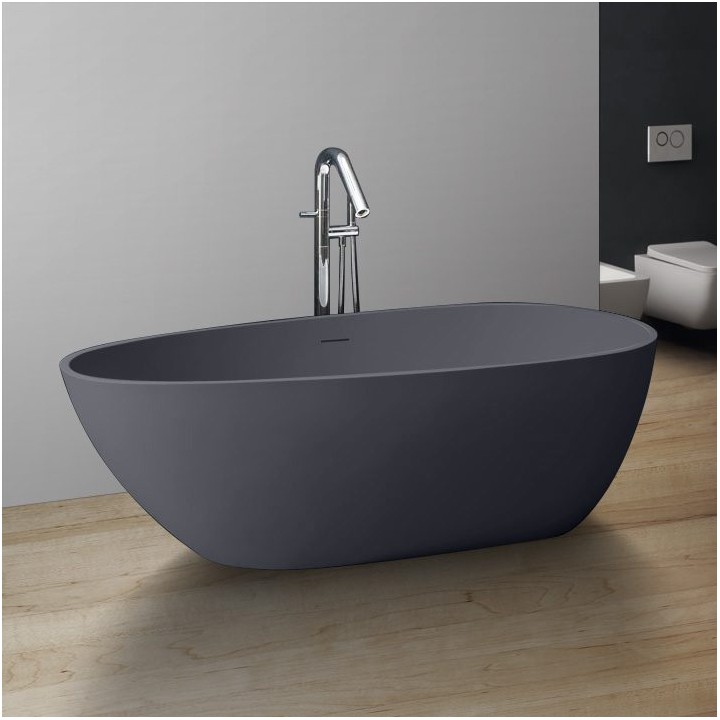 Volně stojící vana StoneArt BS-505 betonově šedá 171×85 matná