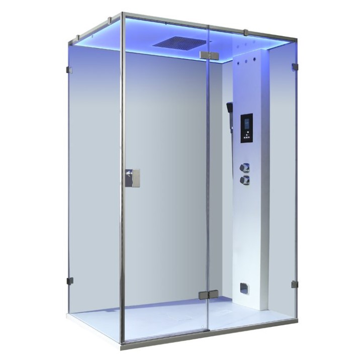 Parní sprchový box EAGO AWT LD111F15 bílý lesklý 150×90 pravé provedení