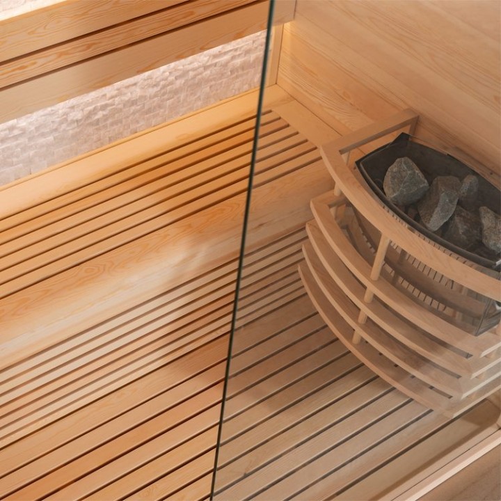 Finská sauna EAGO AWT B1813A borovice 180×120 7 kW TheWall Bi-O