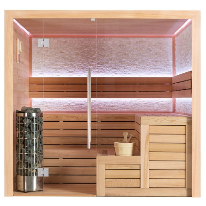 Finská sauna EAGO AWT E1603C červený cedr 180×180 9 kW Cilindro