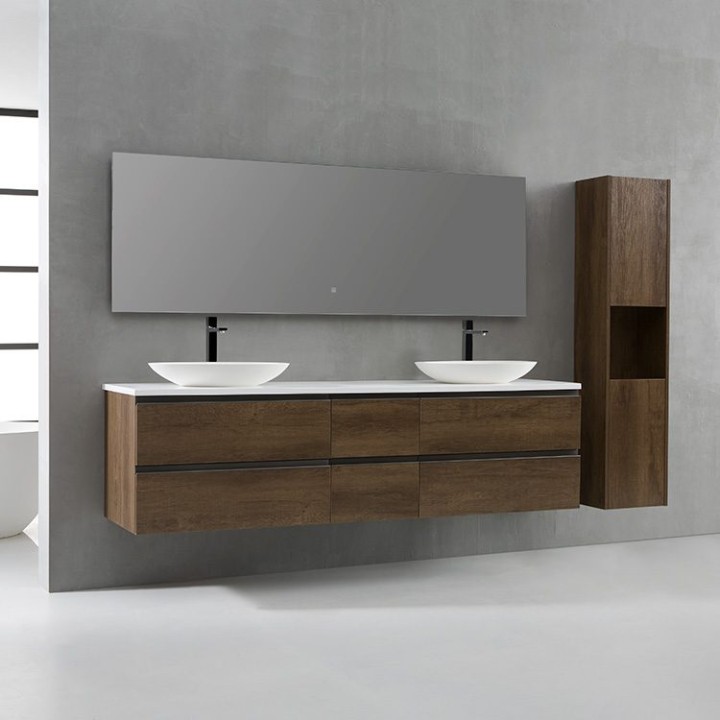 Koupelnový nábytek – set StoneArt Monte Carlo MC-2000pro-3 dubový tmavý 200×52