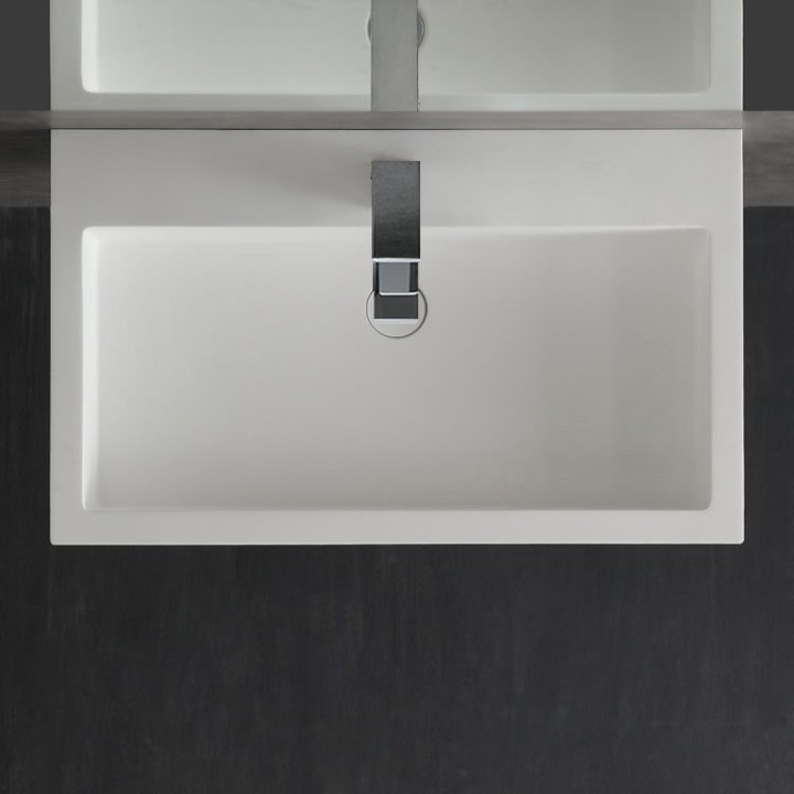 Umyvadlo StoneArt LP4508 z minerálního kamene bílé 80×48 matné