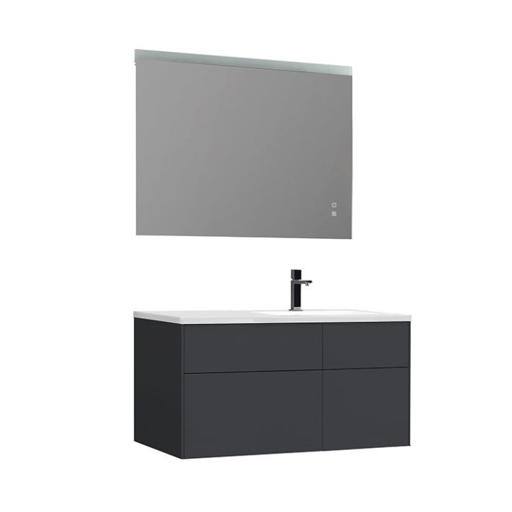 Koupelnový nábytek – set StoneArt Venice VE-1010-II tmavě šedý 100×52 pravé provedení