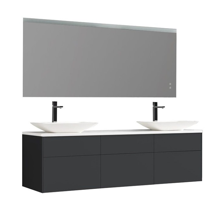 Koupelnový nábytek – set StoneArt Venice VE-1800pro-1 tmavě šedý 180×52