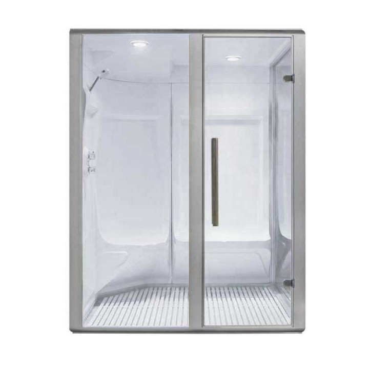Parní sauna EAGO AWT S200A alu 161×131 levé provedení