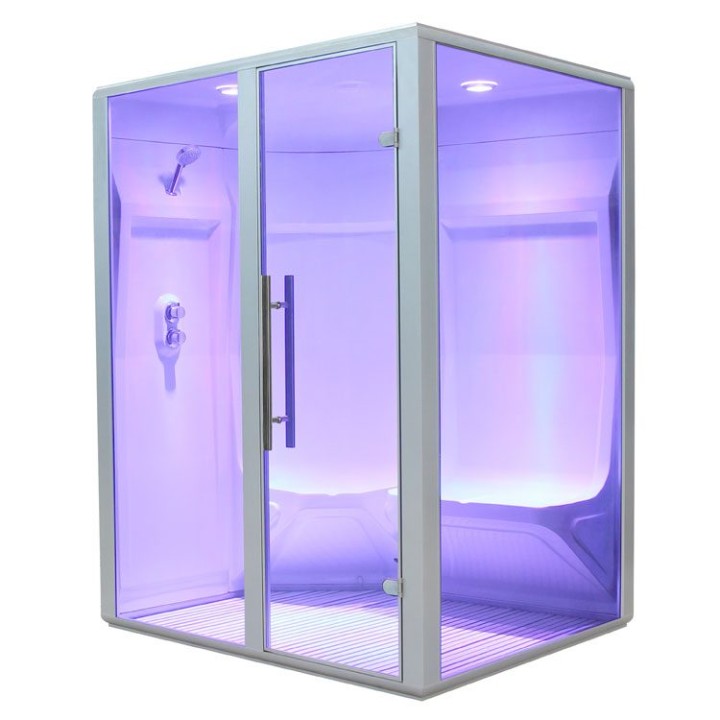 Parní sauna EAGO AWT S200A alu 161×131 levé provedení