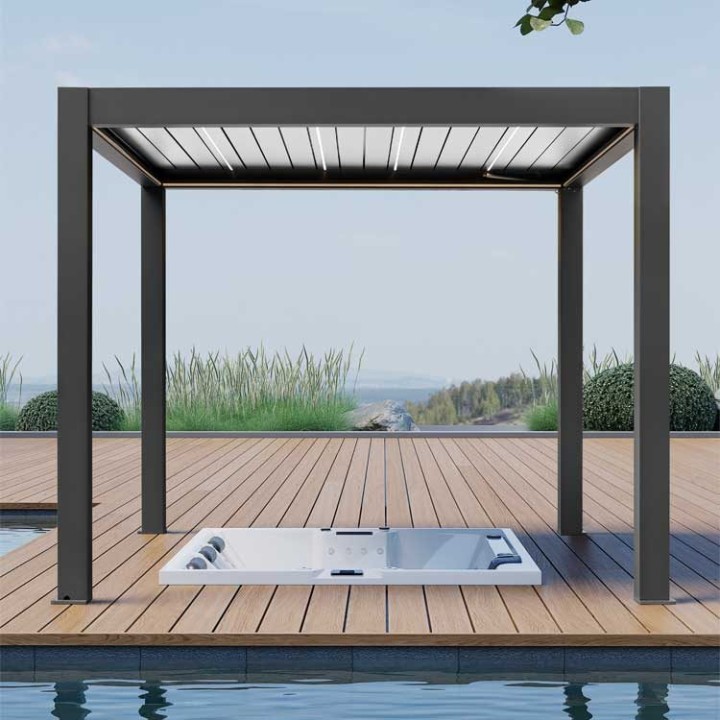 Pergola EAGO AWT P8-3A extreme černobílá 3×3 m elektrická