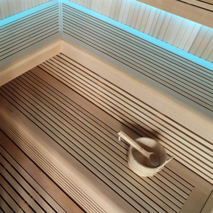 Finská sauna EAGO AWT E1112B hemlock 200×170 9 kW Virta