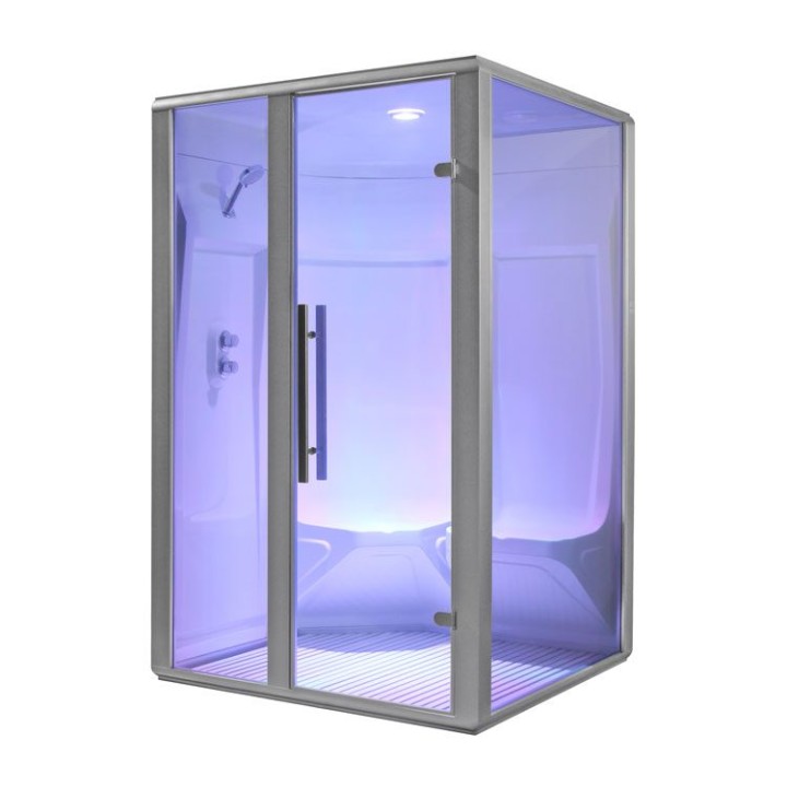 Parní sauna EAGO AWT S200C alu 131×131 levé provedení