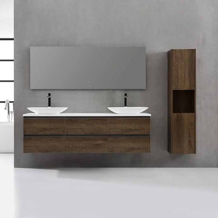 Koupelnová skříňka StoneArt Monte Carlo MC-1800pro-1 dubová tmavá 180×52