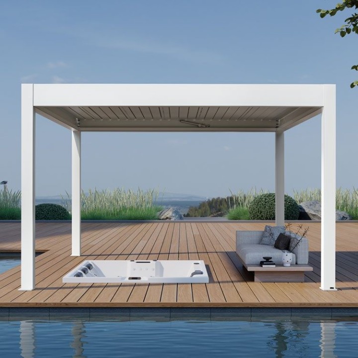 Pergola EAGO AWT P8-4A extreme bílá 4×4 m elektrická