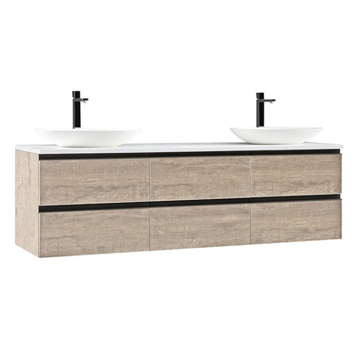 Koupelnová skříňka StoneArt Monte Carlo MC-1800pro-3 dubová světlá 180×52