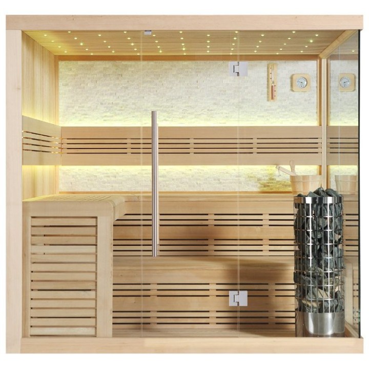 Finská sauna EAGO AWT E1105A hemlock 220×200 9 kW Cilindro